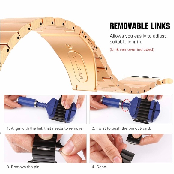 NEW GOLD Stainless Steel Metal Band Apple Watch 38/40/41mm Adjustable - Picture 3 of 15